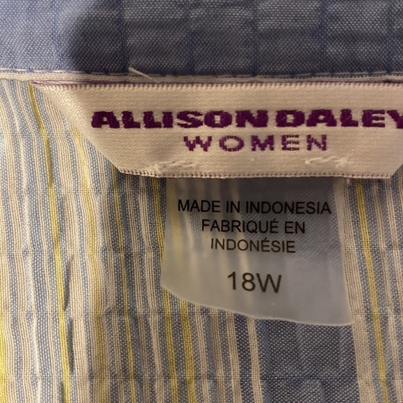 B womens Allison Daley button front 3/4 sleeve plus size blouse 18 W. EUC - Picture 4 of 4